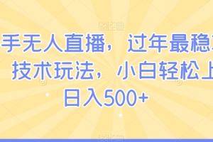快手无人直播,过年最稳项目,技术玩法,小白轻松上手日入500+