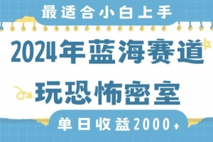 2024年蓝海赛道玩恐怖密室日入2000+,无需露脸,不要担心不会玩游戏,小白直接上手,保姆式教学