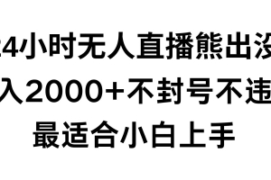快手24小时无人直播熊出没,不封直播间,不违规,日入2000+,最适合小白上手,保姆式教学