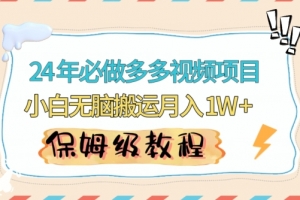 人人都能操作的蓝海多多视频带货项目,小白无脑搬运月入10000+