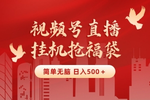 最新视频号直播挂机抢福袋项目,简单无脑,批量产出实物,轻松日入500+(轻松日入500+最新视频号直播挂机抢福袋项目揭秘)