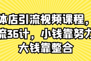 实体店引流视频课程,新引流36计,小钱靠努力,大钱靠整合