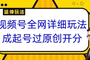 视频号全网最详细玩法,起号过原创开分成,单号日入300+