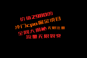 价值2980的CPA掘金项目大揭秘,号称当天收益200+,不见收益包赔双倍