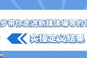 一步带你走进新媒体编导的世界,实操定义结果(17节课)