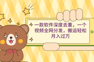 一款软件深度去重,一个视频全网分发,搬运轻松月入过万