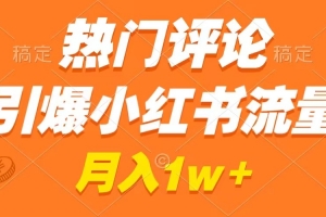 热门评论引爆小红书流量,作品制作简单,广告接到手软,月入过万不是梦(《热门评论引爆小红书流量》—— 作品制作简单,广告接到手软,月入过万不是梦)