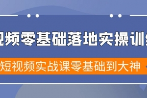 短视频零基础落地实战特训营,短视频实战课零基础到大神