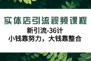 实体店引流视频课程,新引流-36计,小钱靠努力,大钱靠整合(48节-无水印)