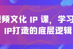 短视频文化IP课,学习文化IP打造的底层逻辑(深度解析短视频文化IP打造从理论到实践的全面学习)