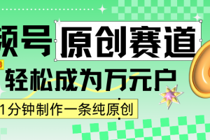 2024视频号最新原创赛道,1分钟一条原创作品,日入4位数轻轻松松