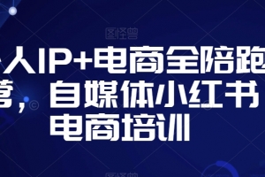 个人IP+电商全陪跑营,自媒体小红书电商培训