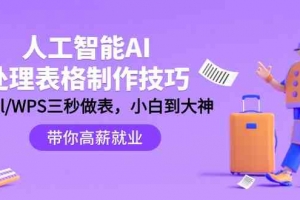 人工智能AI处理表格制作技巧:Excel/WPS三秒做表,大神到小白