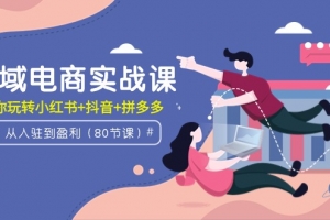 全域电商实战课:从入驻到盈利,带你玩转小红书+抖音+拼多多(80节课)