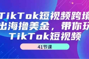 TikTok短视频跨境出海撸美金,带你玩TikTok短视频(35节课)