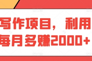 AI写作项目,利用ai每月多赚2000+