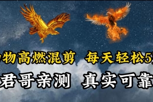 动物超燃混剪,每天轻松5张,剪辑简单大家爱看