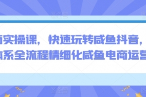 电商实操课,快速玩转咸鱼抖音,全体系全流程精细化咸鱼电商运营