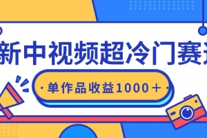 最新中视频超冷门赛道,轻松过原创,单条视频收益1000+