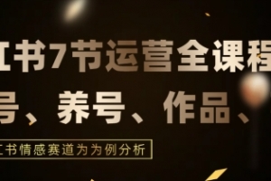 7节小红书运营实战全教程,结合最新情感赛道,打通小红书运营全流程