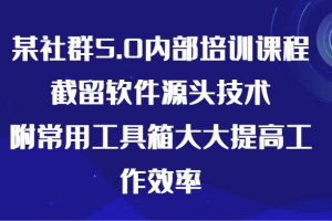 某社群5.0内部培训课程,截留软件源头技术,附常用工具箱大大提高工作效率