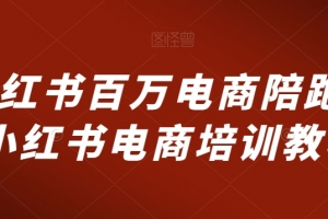 小红书百万电商陪跑,小红书电商培训教程