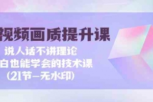 短视频画质提升课,说人话不讲理论,小白也能学会的技术课(无水印)