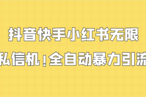 抖音快手小红书无限私信机,全自动暴力引流!