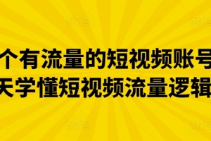 做一个有流量的短视频账号,3天学懂短视频流量逻辑