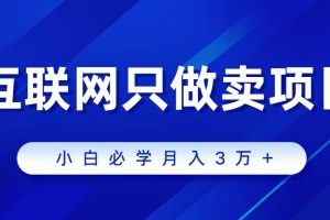 互联网的尽头就是卖项目,被割过韭菜的兄弟们必看!轻松月入三万以上!