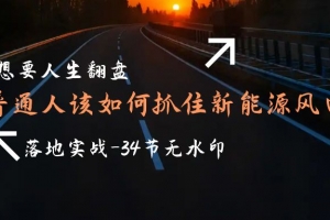 想要人生翻盘,普通人如何抓住新能源风口赚钱,落地实战案例课-34节无水印