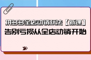 拼多多全店动销玩法【新课】,告别亏损从全店动销开始(4节视频课)