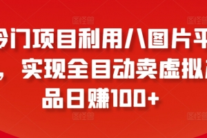 冷门项目利用八图片平台,实现全目动卖虚拟产品日赚100+