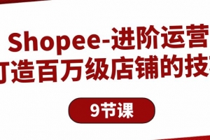 Shopee-进阶运营:打造百万级店铺的技巧(9节课)