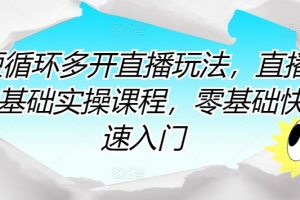 短循环多开直播玩法,直播0基础实操课程,零基础快速入门