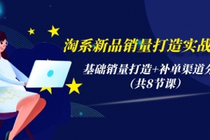 淘系新品销量打造实战系列,基础销量打造+补单渠道分析(共8节课)
