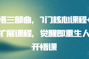 开悟三部曲,7门核心课程+15门扩展课程,觉醒即重生人生开悟课