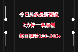 今日头条最新赛道玩法,复制粘贴每日两小时轻松200-300【附详细教程】