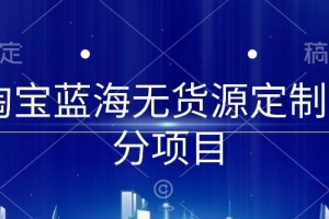淘宝蓝海无货源定制细分项目,从0到起店实操全流程