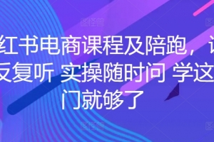 小红书电商课程及陪跑,课程反复听 实操随时问 学这一门就够了