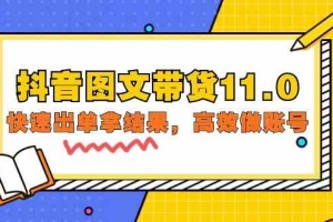 抖音图文带货11.0,快速出单拿结果,高效做账号(基础课+精英课 92节高清无水印)