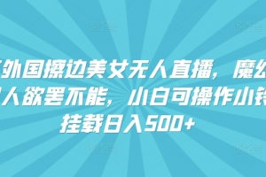 快手外国擦边美女无人直播,魔幻声音男人欲罢不能,小白可操作小铃铛挂载日入500+