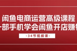 闲鱼电商运营高级课程,一部手机学会闲鱼开店赚钱(34节课)