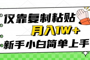 仅靠复制粘贴,被动收益,轻松月入1w+,新手小白秒上手,互联网风口项目