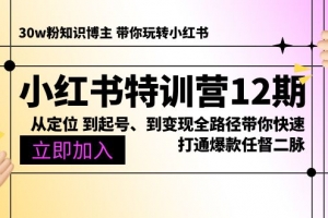 小红书特训营12期:从定位 到起号、到变现全路径带你快速打通爆款任督二脉