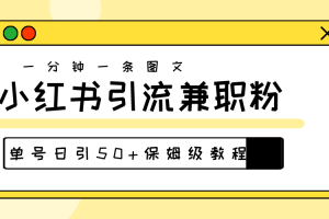 爆粉秘籍!30s一个作品,小红书图文引流高质量兼职粉,单号日引50+