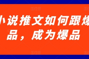 小说推文如何跟爆品,成为爆品