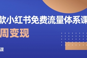 爆款小红书免费流量体系课程,两周变现(20节课)