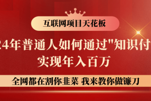 2024年普通人如何通过"知识付费"月入十万年入百万,实现财富自由