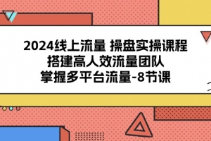 2024线上流量 操盘实操课程,搭建高人效流量团队,掌握多平台流量-8节课